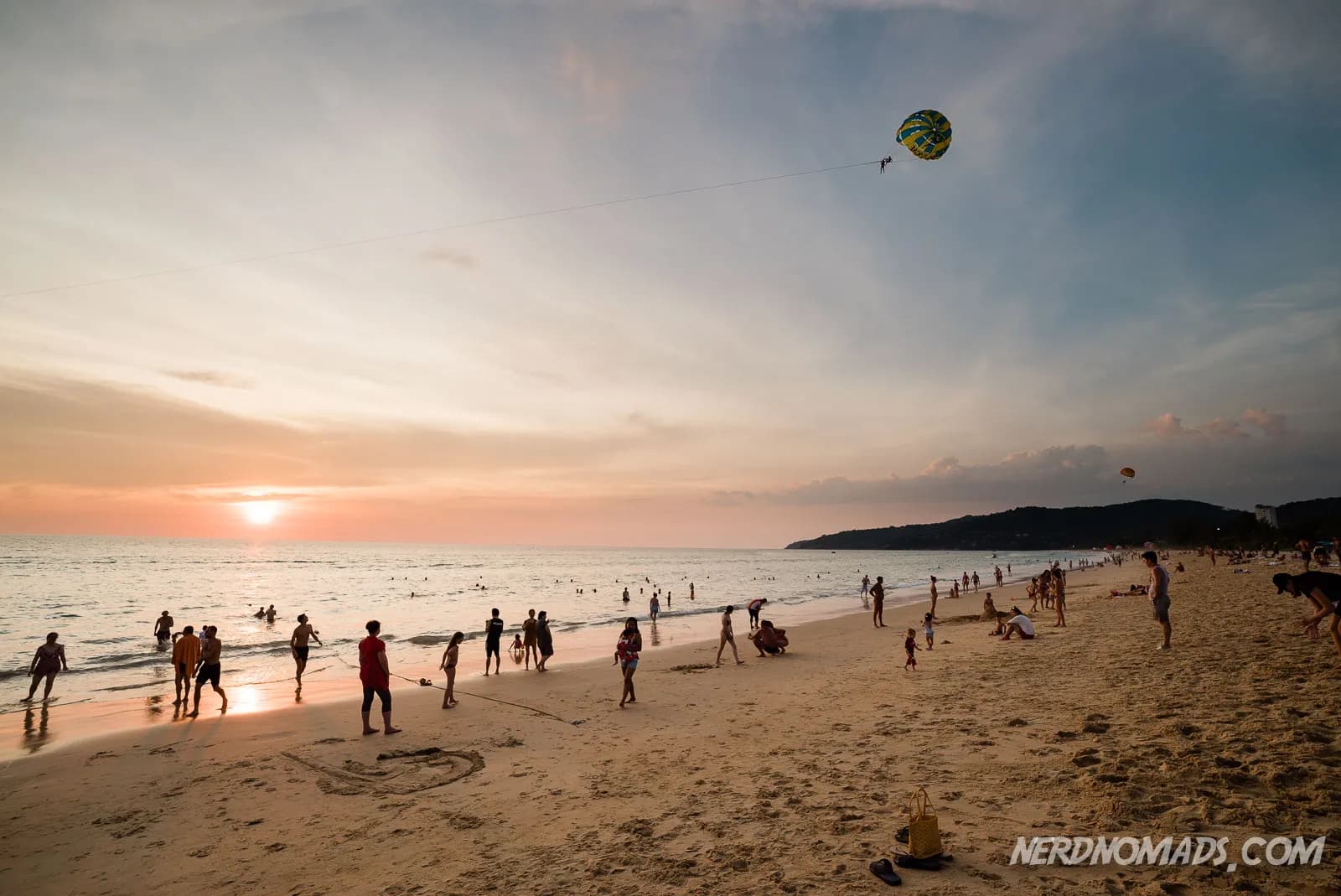 sunset over the beach