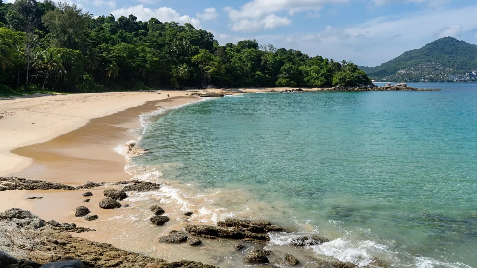 the sand and the clear water