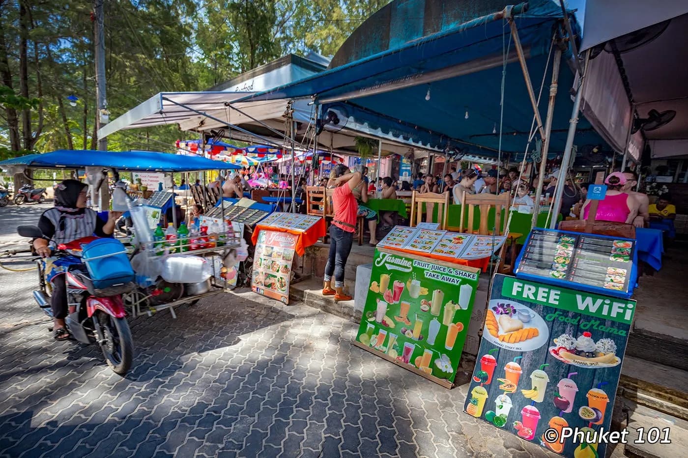 food stalls by the beach