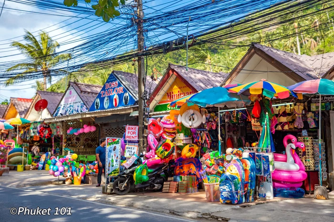 shops along the beach road