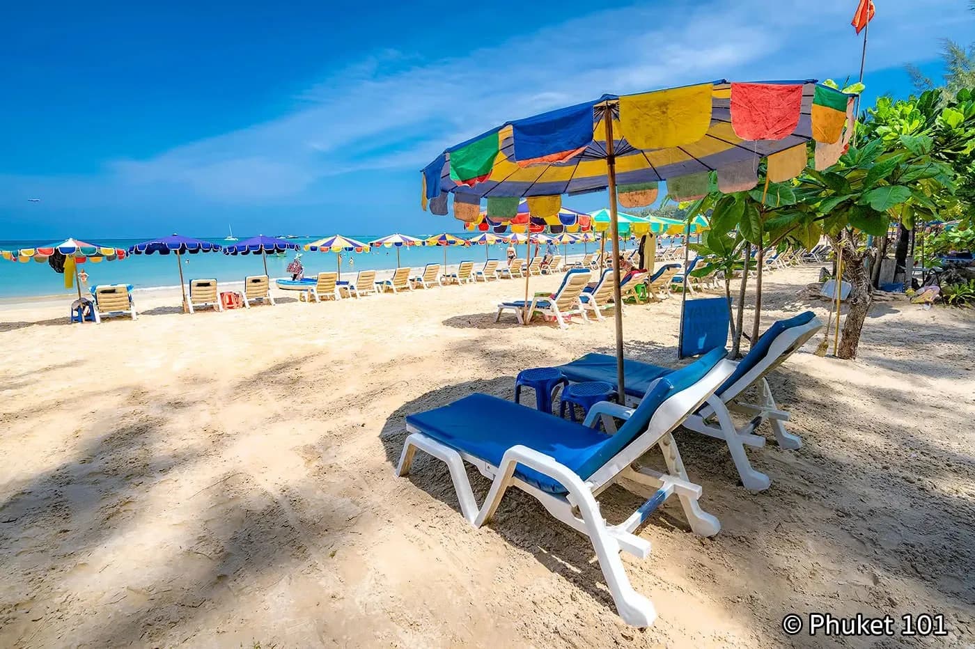 sunbeds and umbrellas for rent