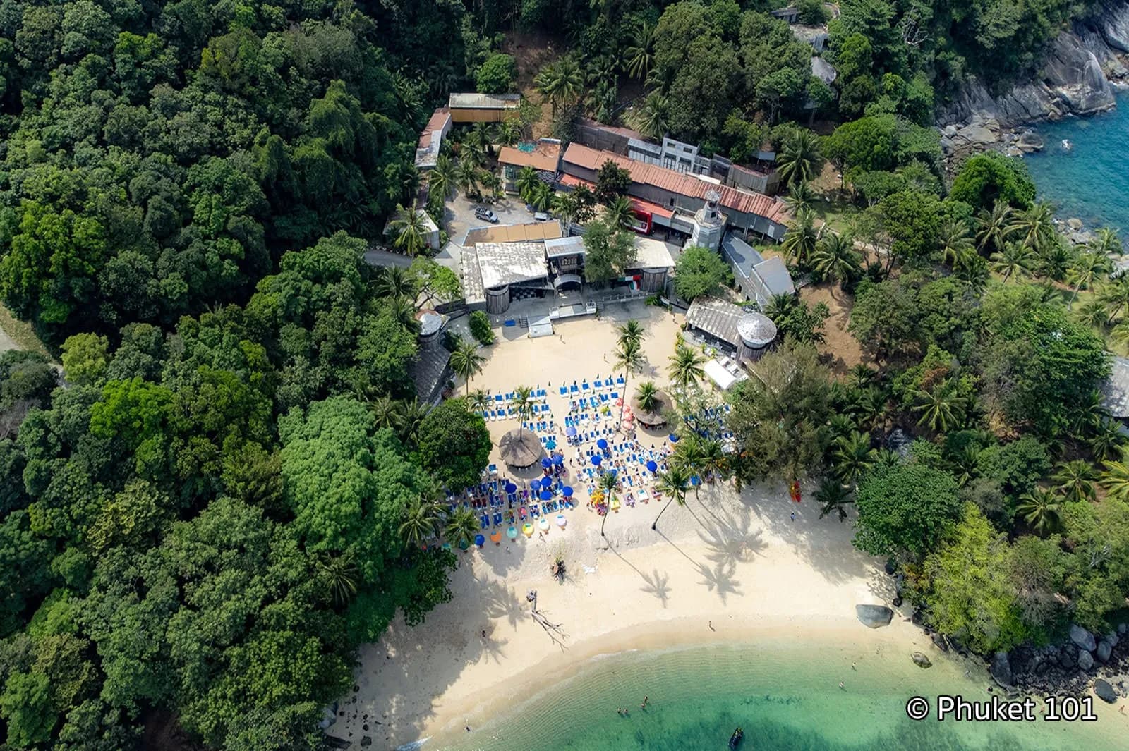 the cove and the beach club from above