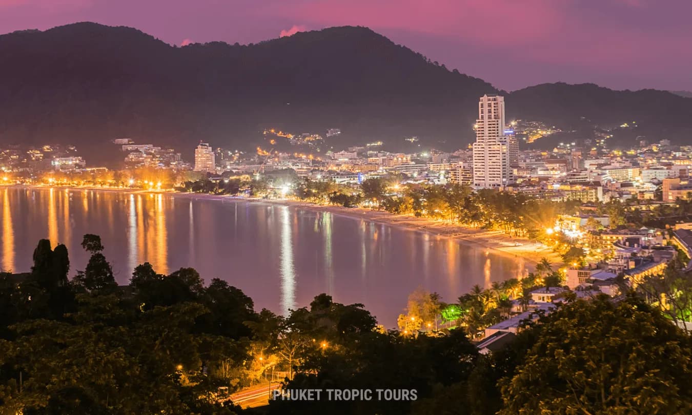 the bay at dusk from the hill