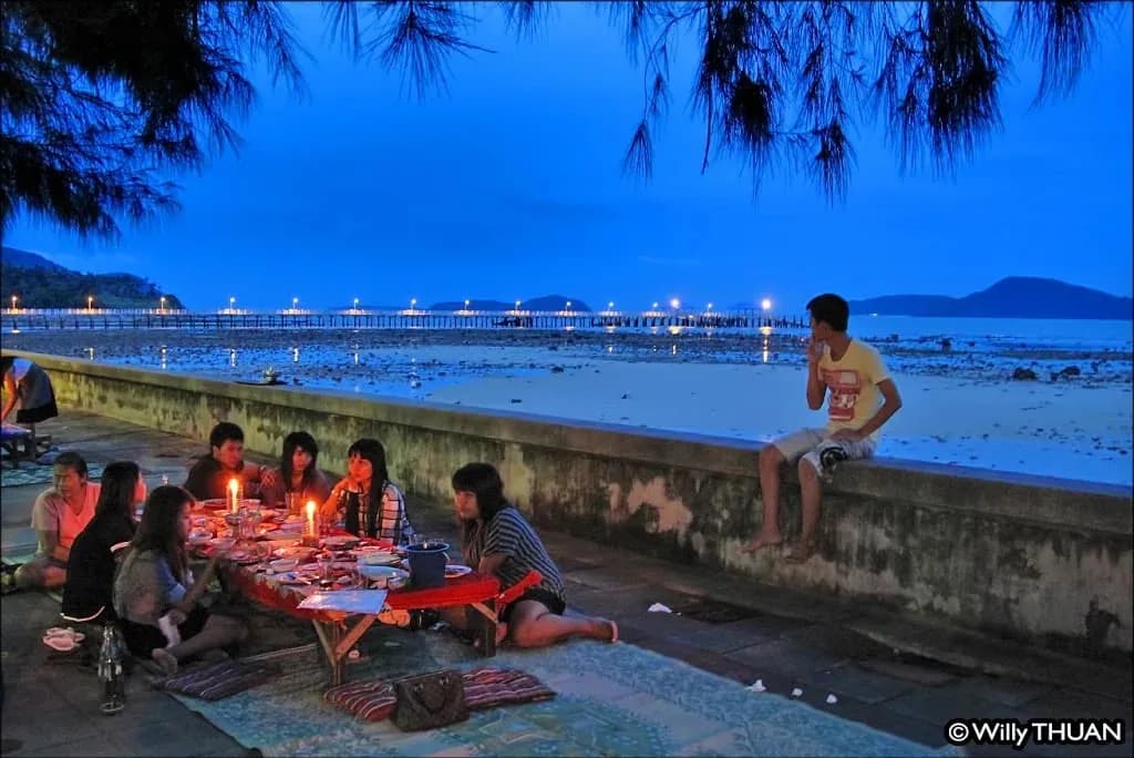 dinner on the sand at dusk