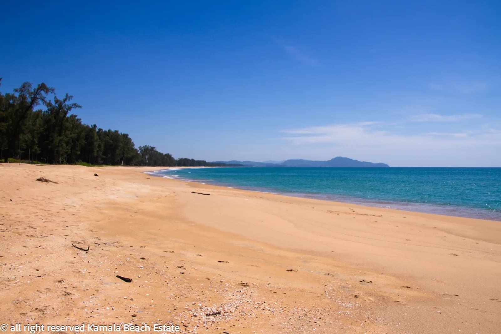 the long empty beach to the north
