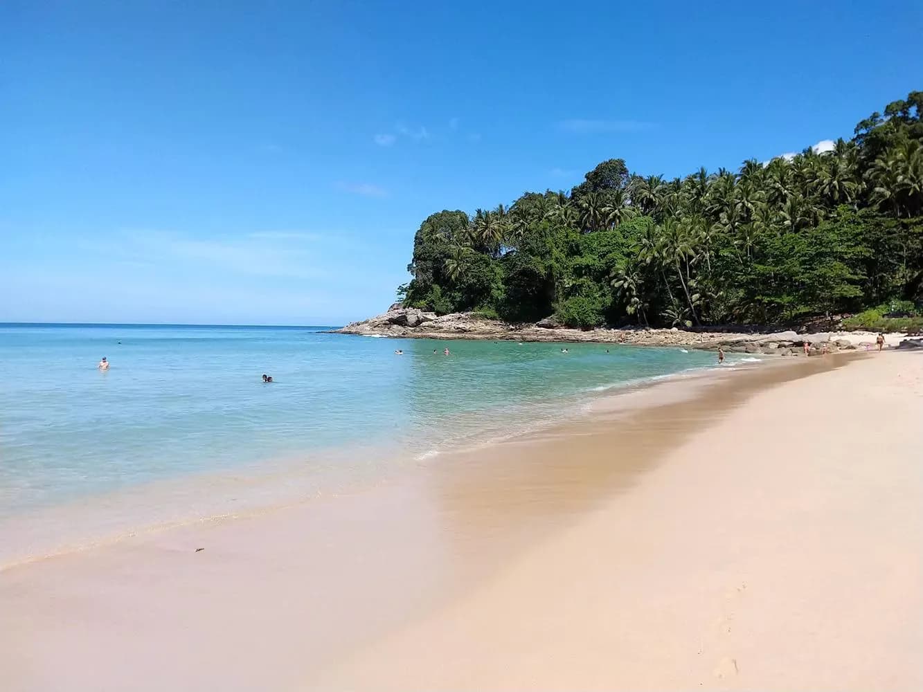 the sand and the clear water toward the north end